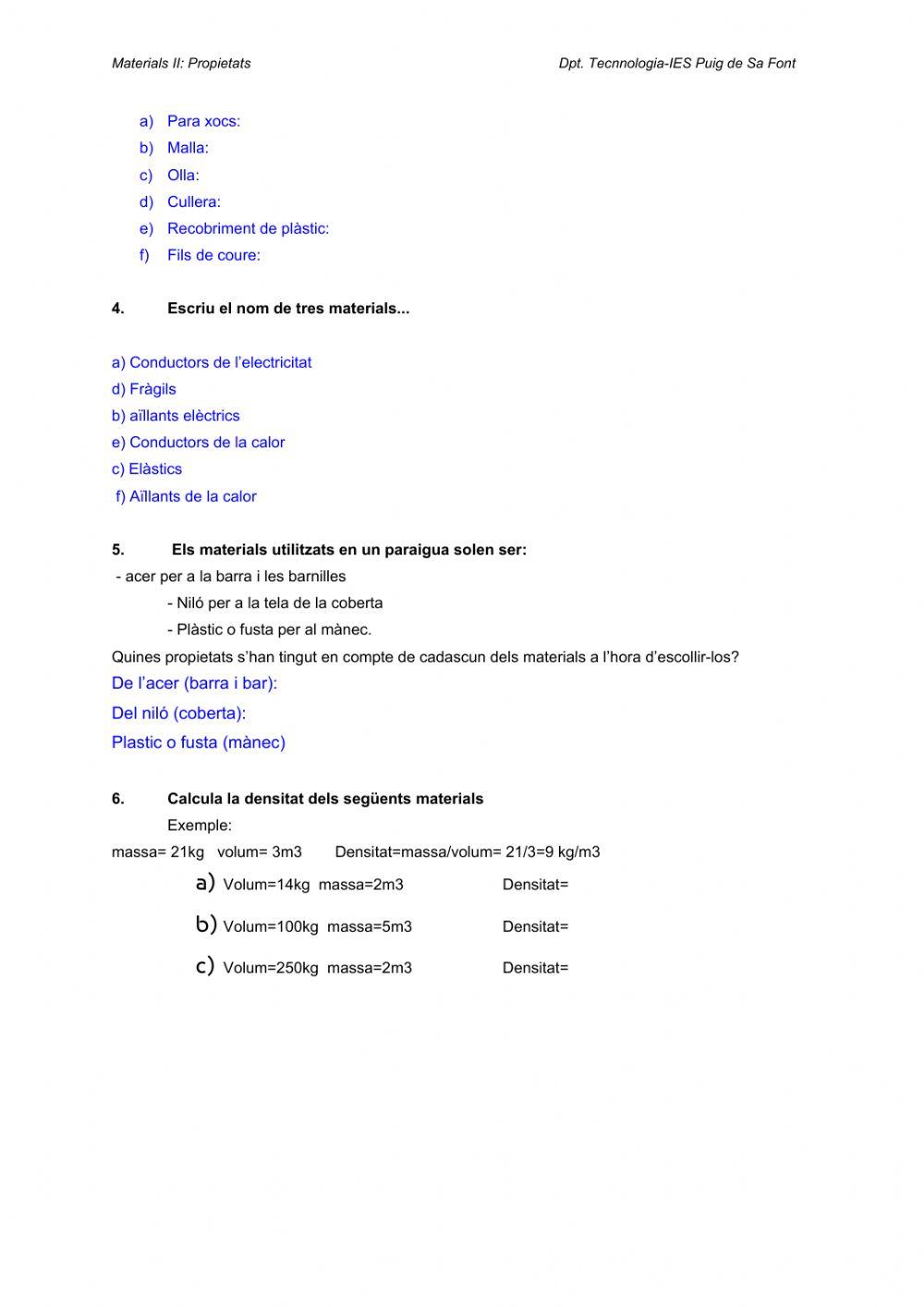 Materials propietats