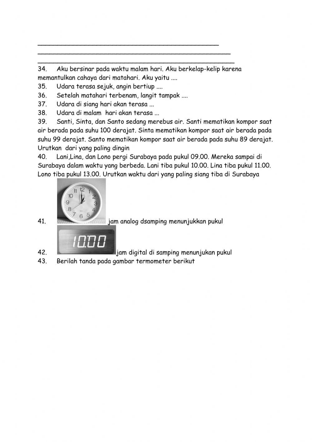 Latihan soal online exercise for 3 | Live Worksheets