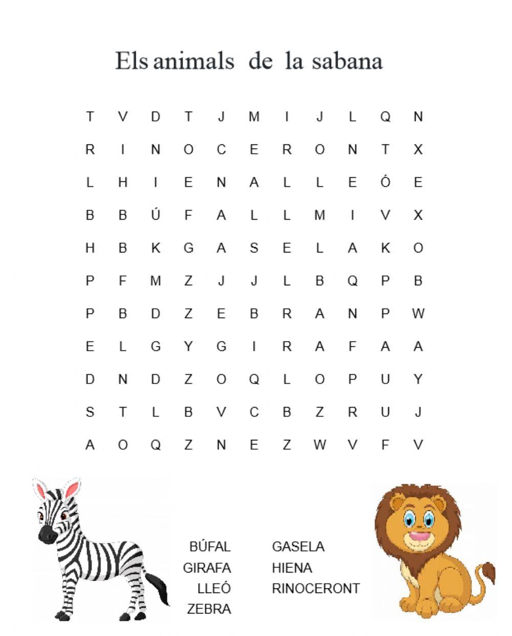 Els animals de la sabana