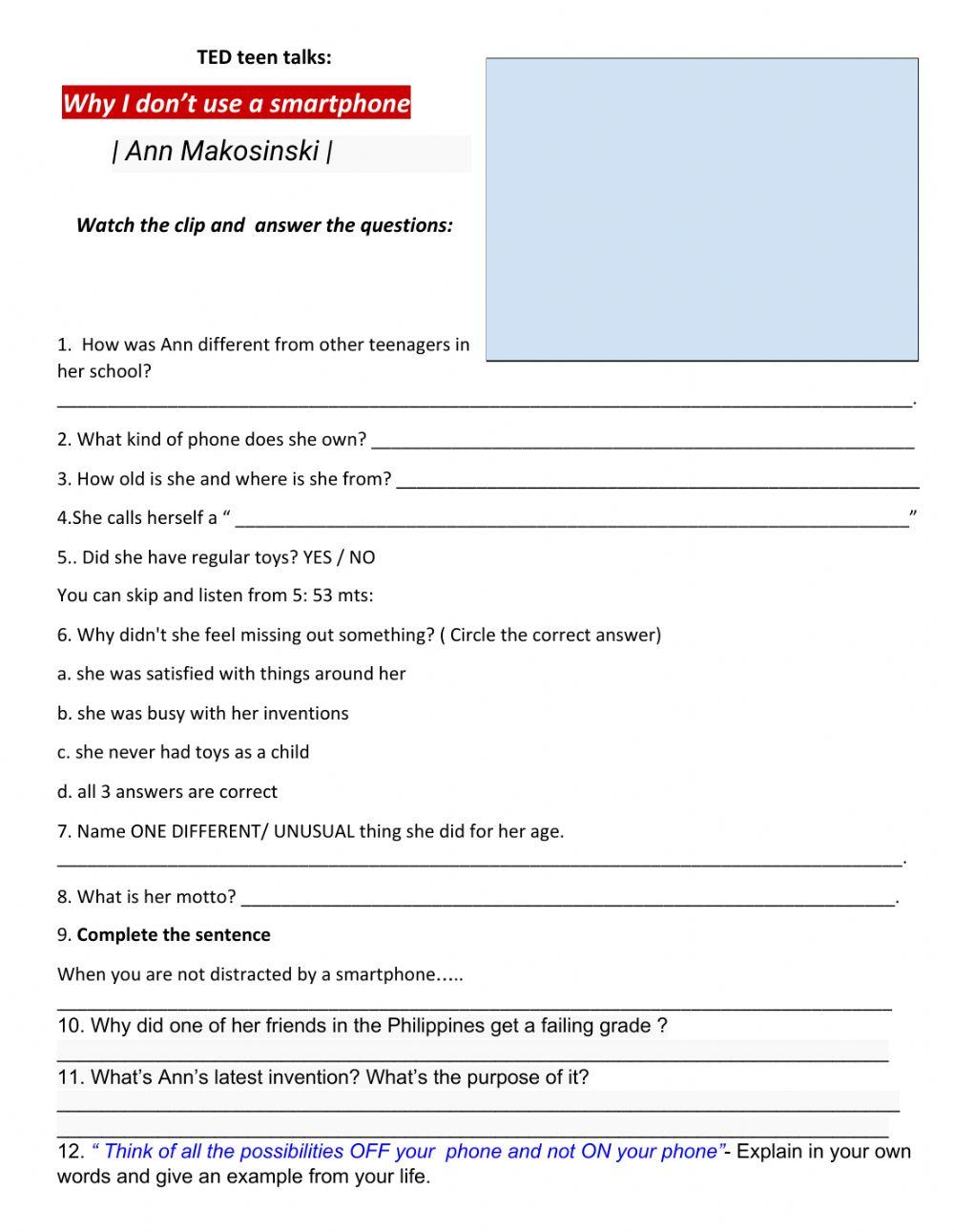 Just Imagine, Unit 1 Why I don’t use a smartphone