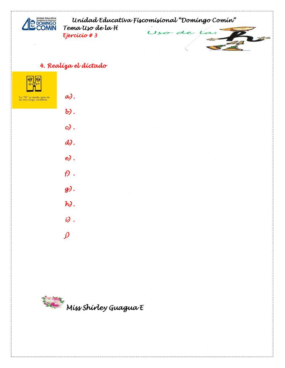 Uso de la h