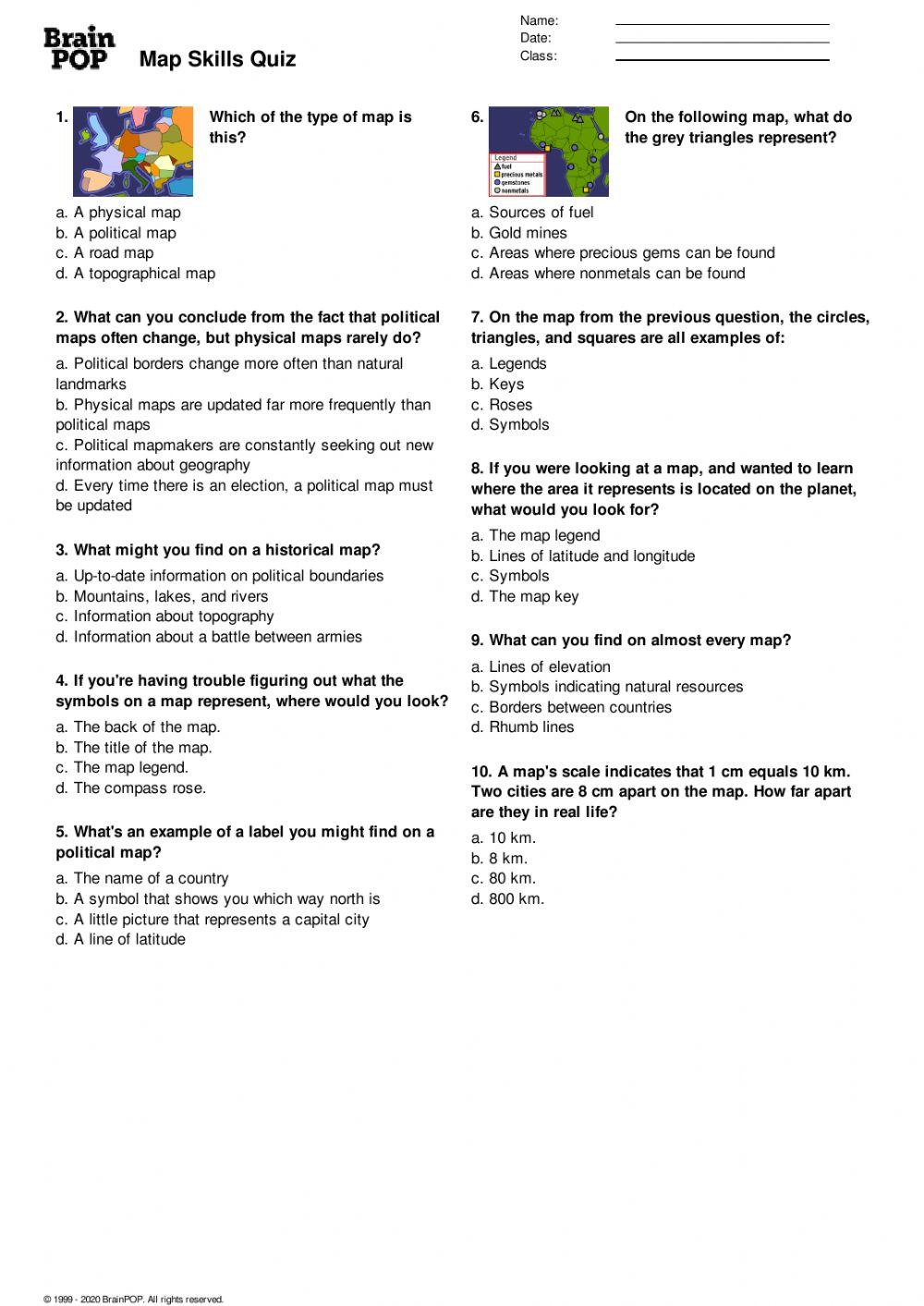 Brainpop Worksheet