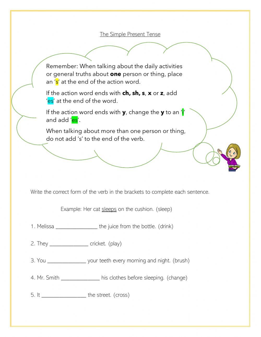 The Simple Present Tense all rules