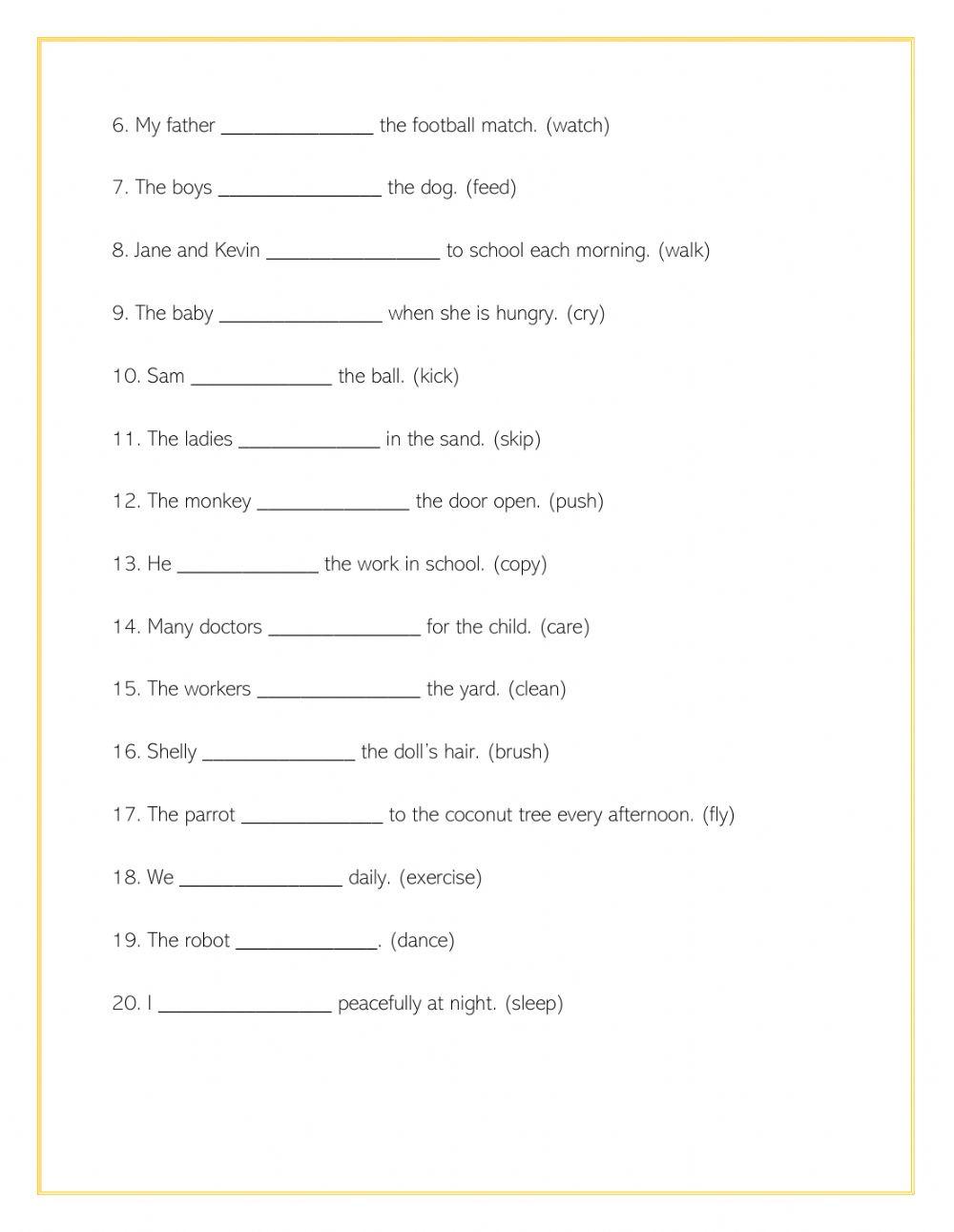 The Simple Present Tense all rules