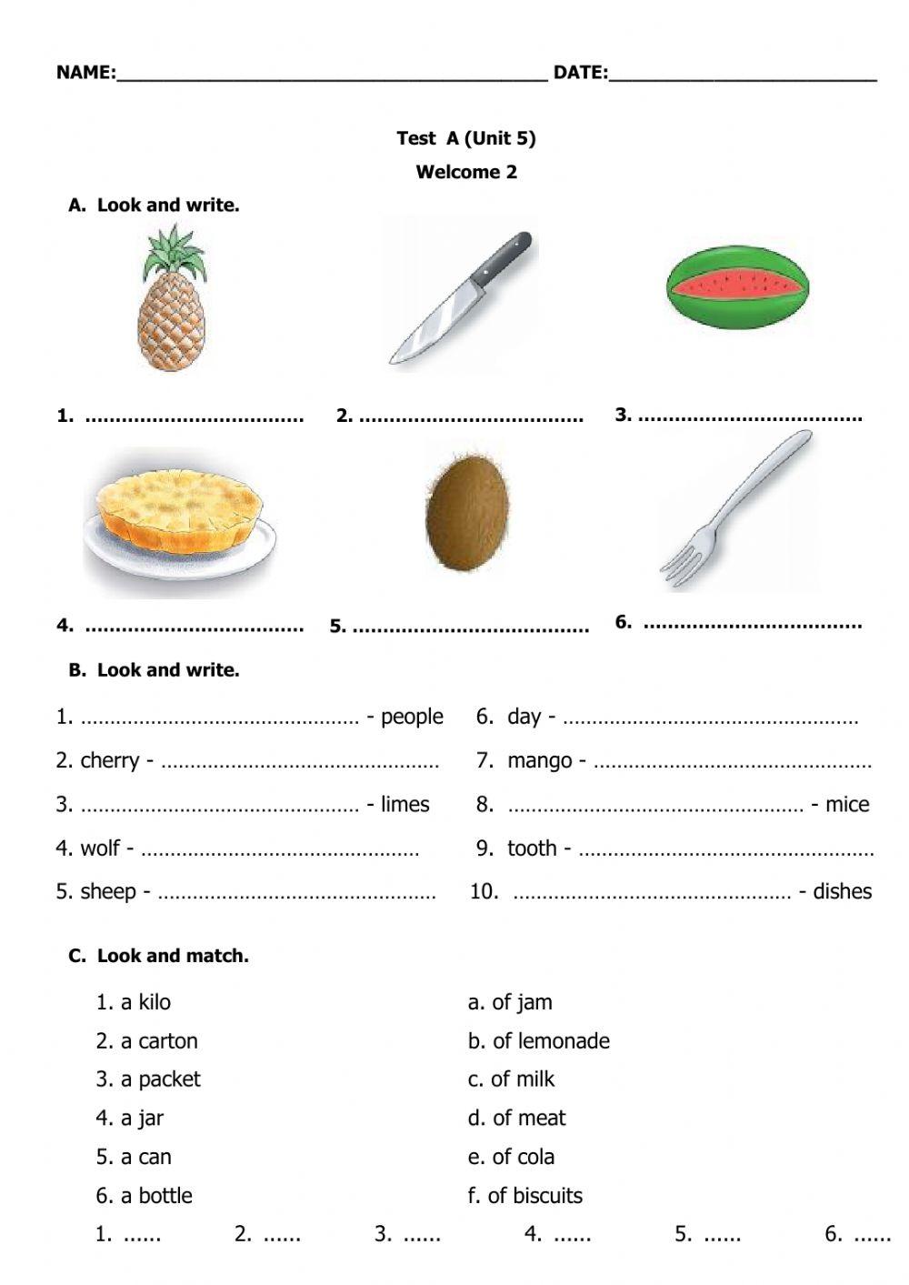Welcome 2 Unit 5 Test