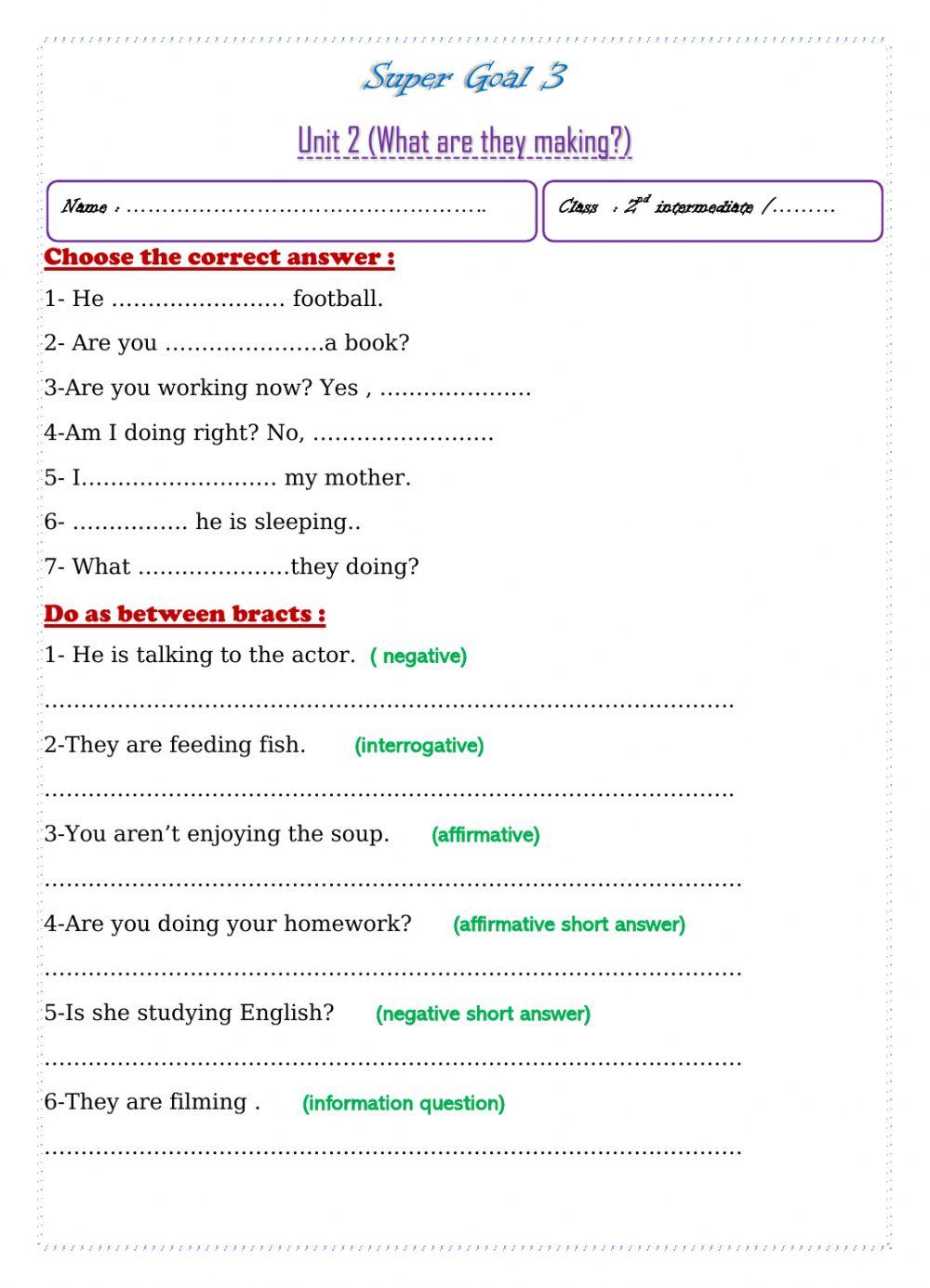 unit 2 what are they making