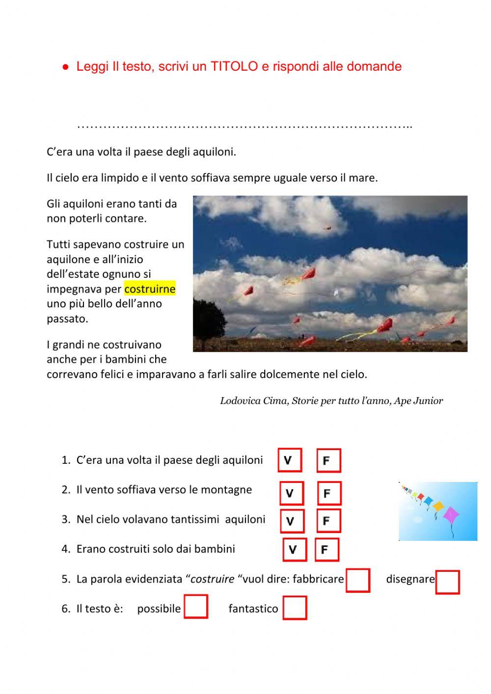 Comprensione di un testo