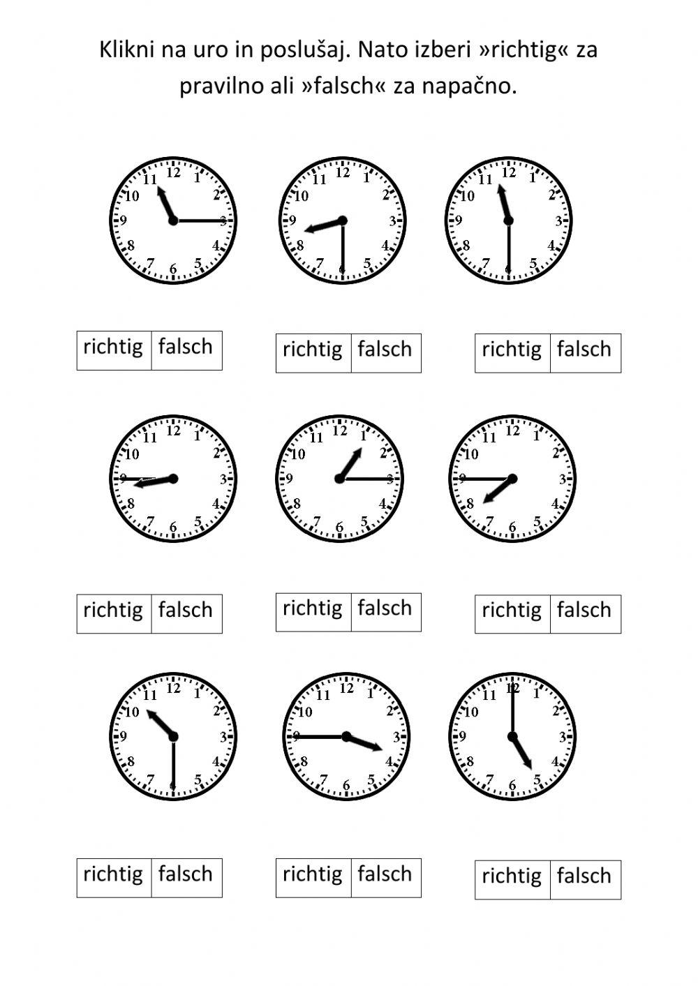 Uhr und Tage