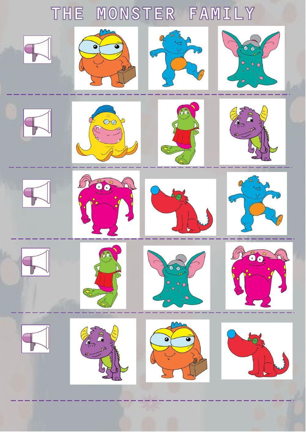 The monster family - Listen and choose The monster family - Listen and choose
