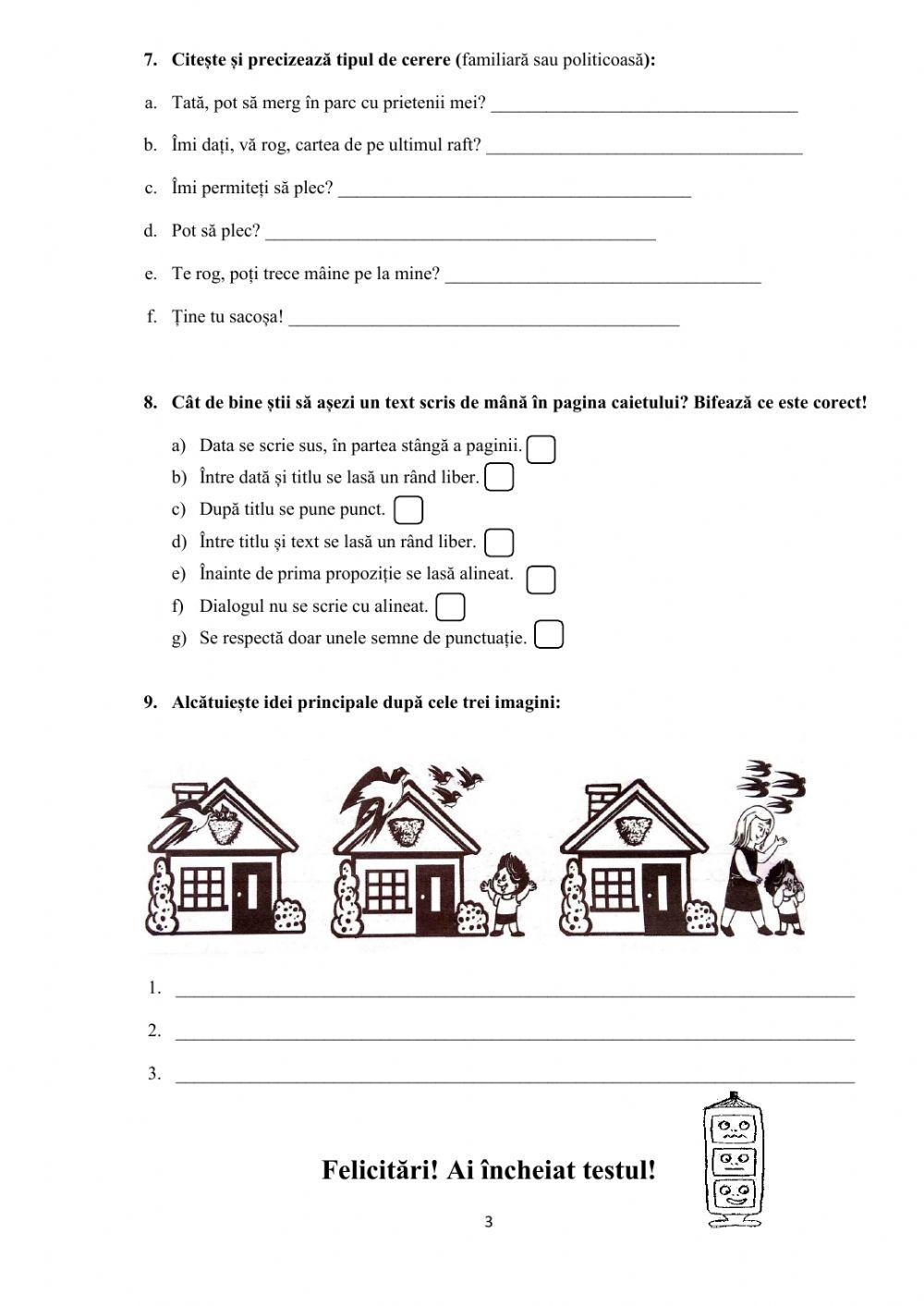 Test de evaluare Limba și Literatura română - Magia Cărților