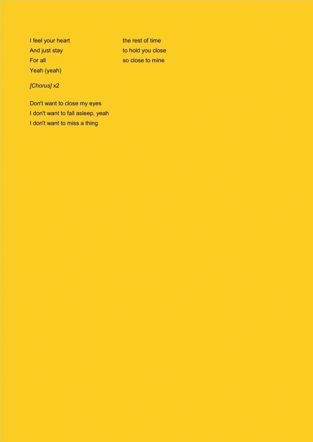 I don't want to miss a thing - Aerosmith