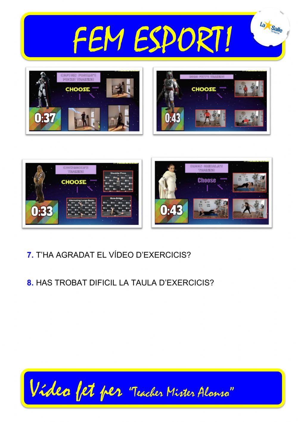 Fem Esport....Taula d'Exercici (STAR WARS 02)