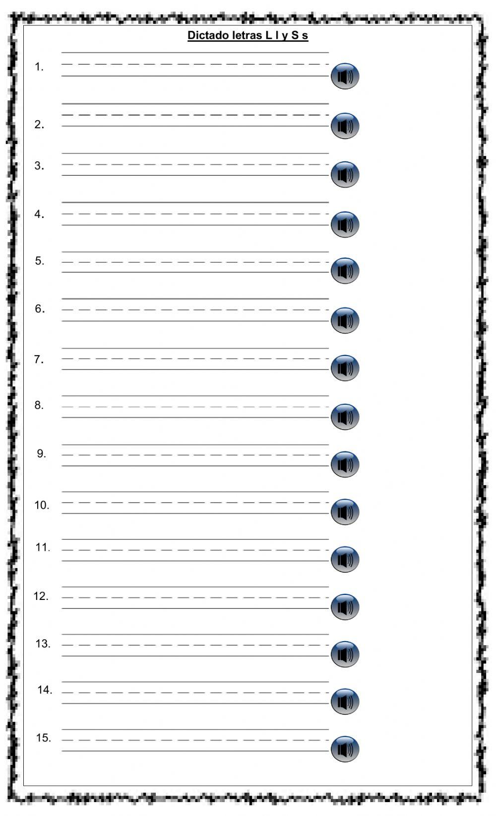 DICTADO LETRAS Ll y Ss