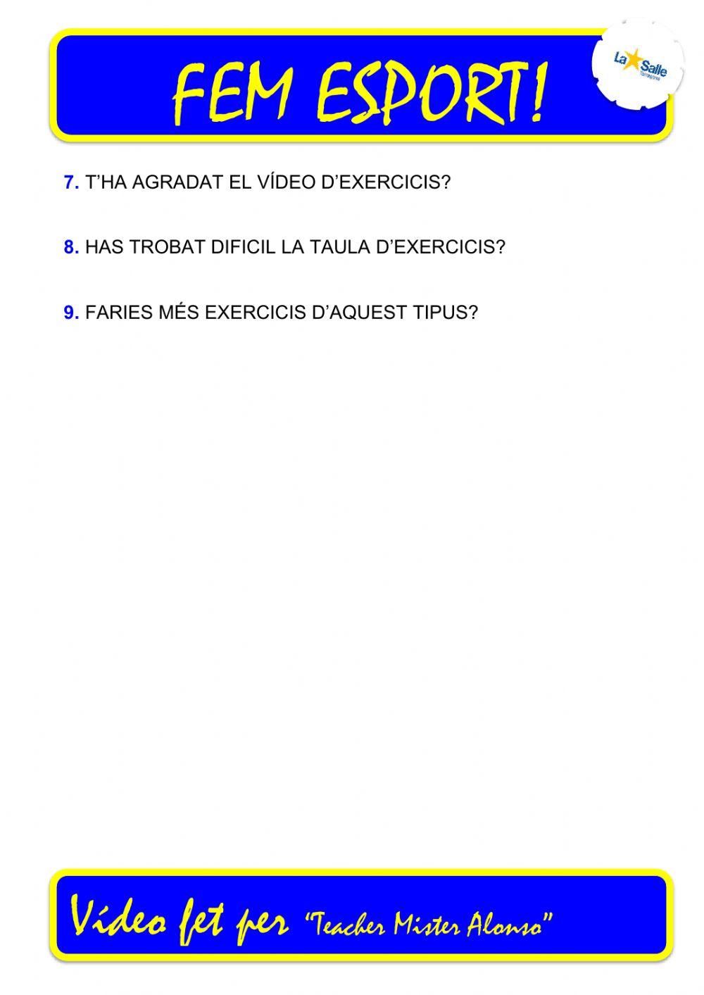 Fem Esport....Taula d'Exercici (DRAGON BALL)