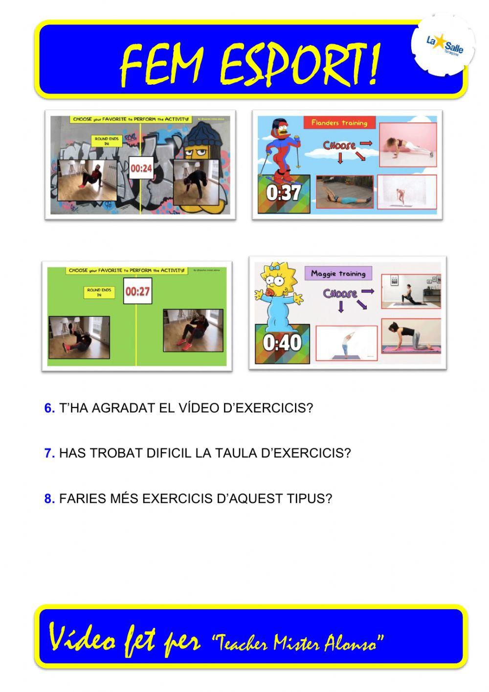 Fem Esport....Taula d'Exercici (THE SIMPSONS)