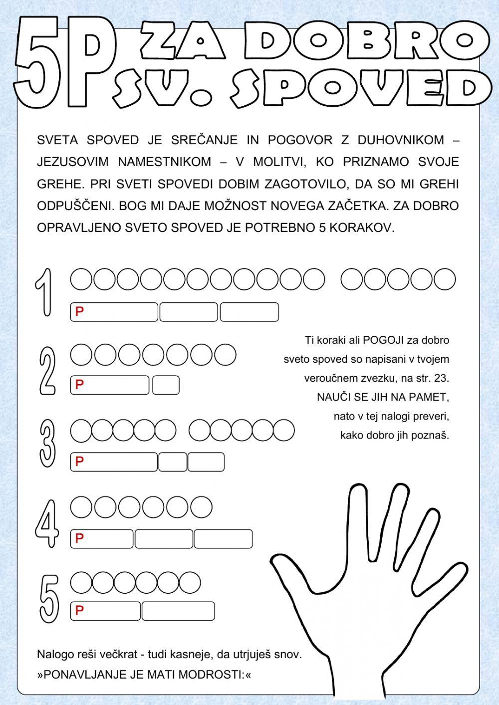 Pet pogojev za dobro sveto spoved Pet pogojev za dobro sveto spoved