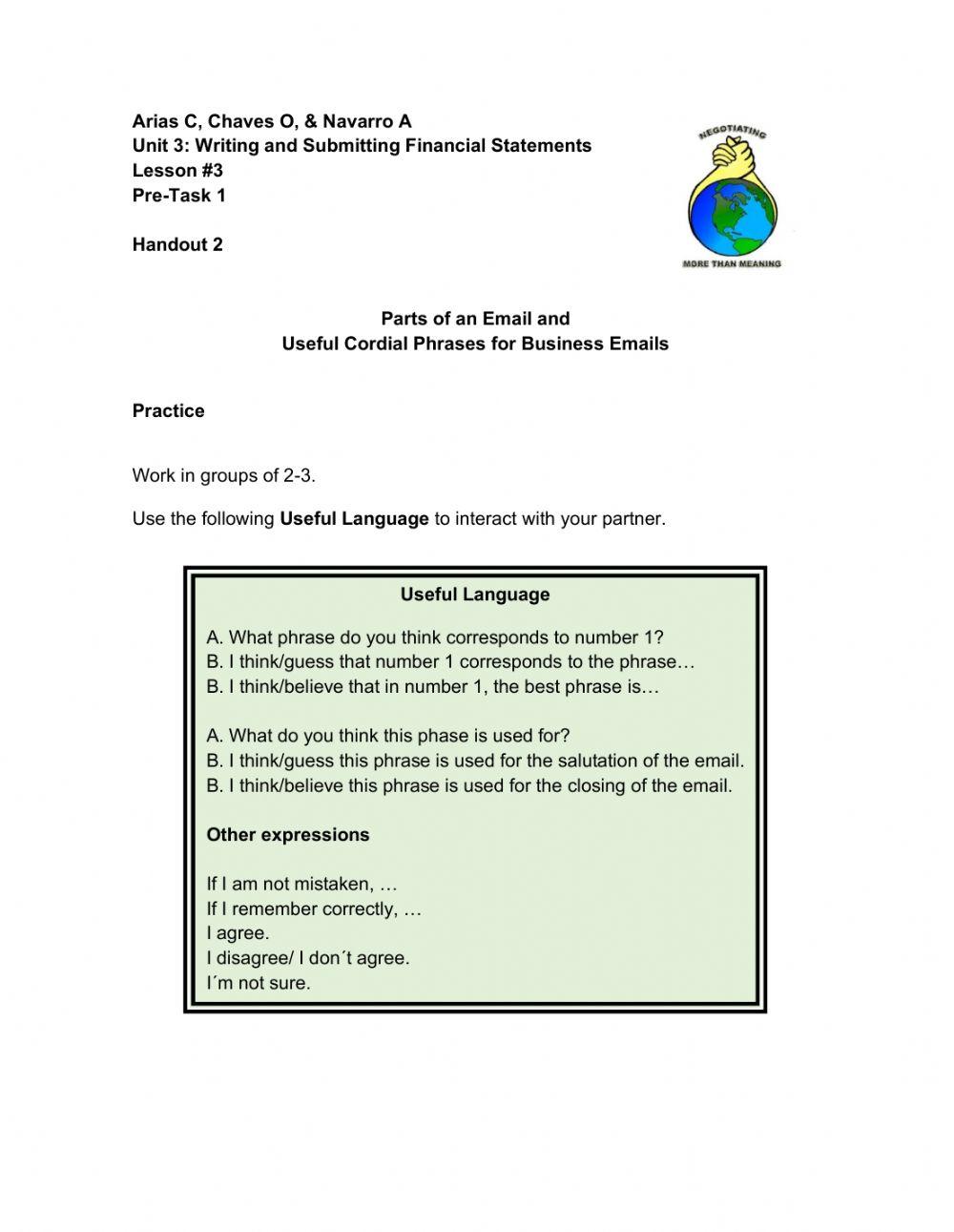 Useful Cordial Phrases for Business Emails