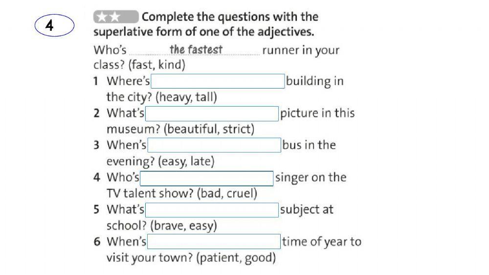 Comparatives and Superlatives