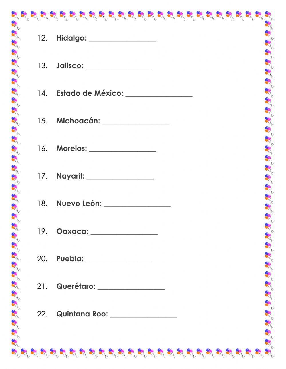 Estados y capitales de México 2