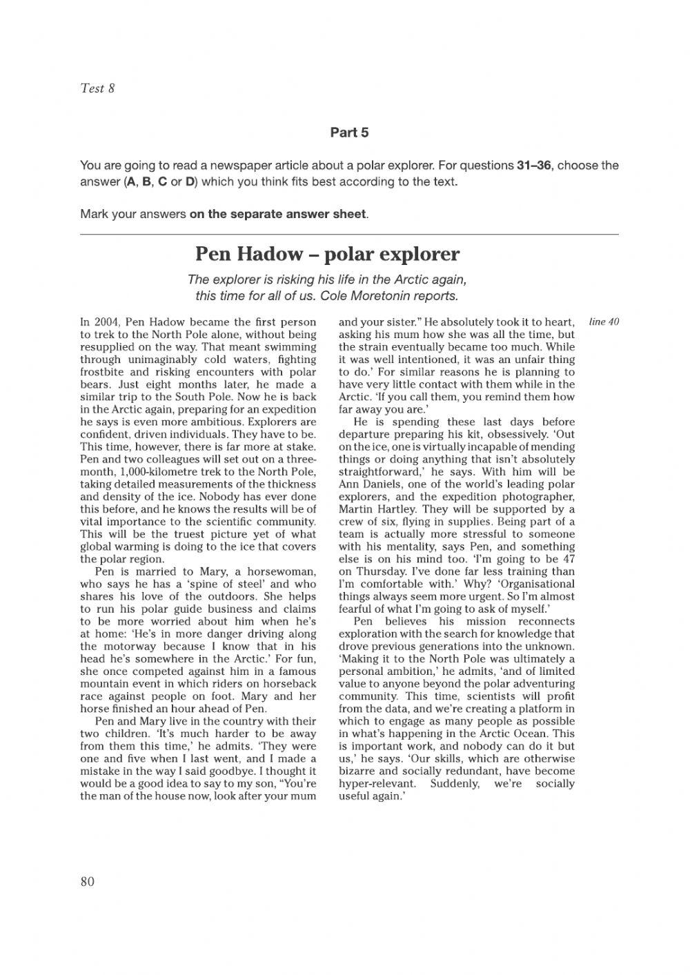 First 2 Test 8 Part 5