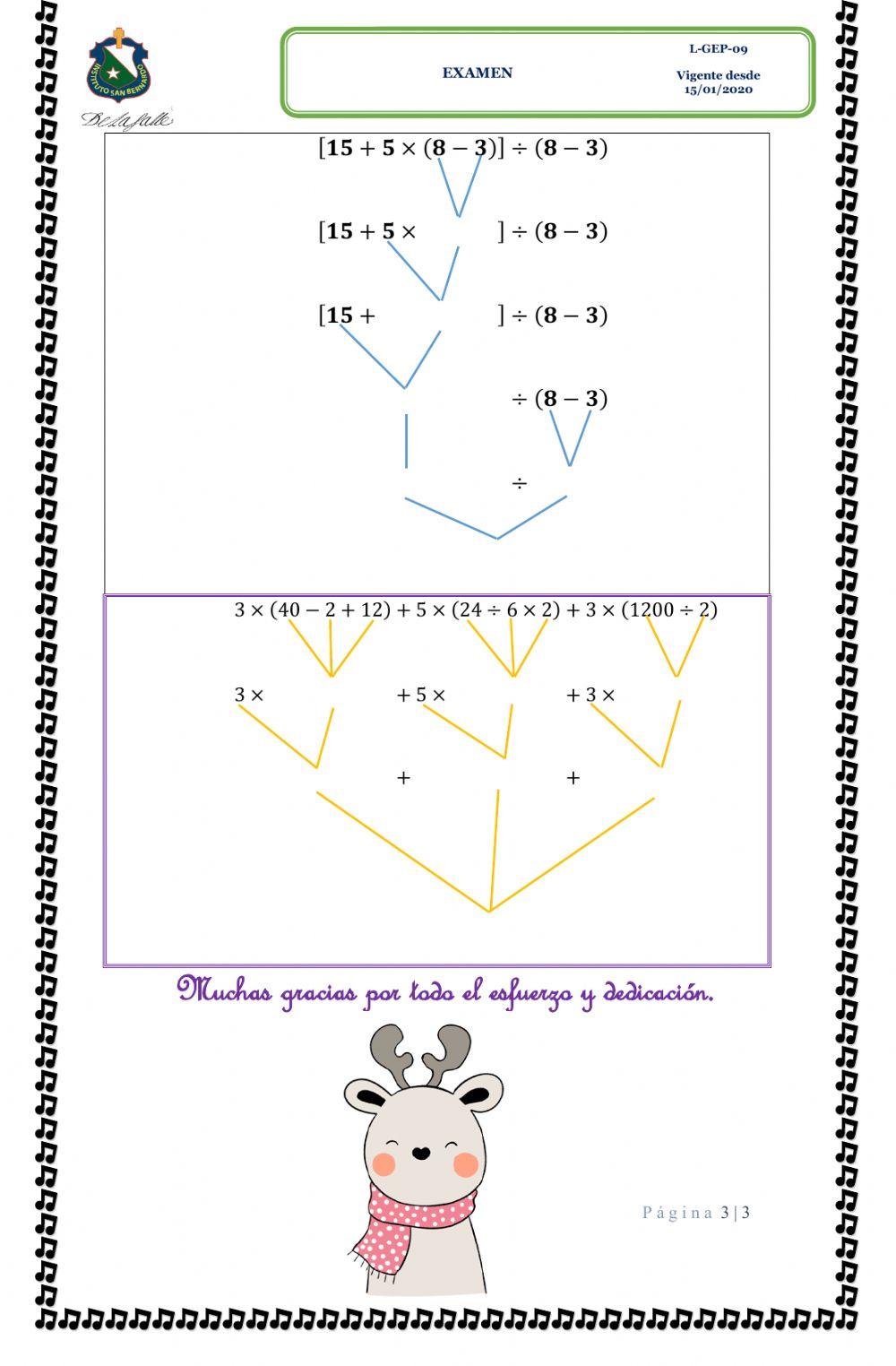 Examen final tercer periodo Tercero