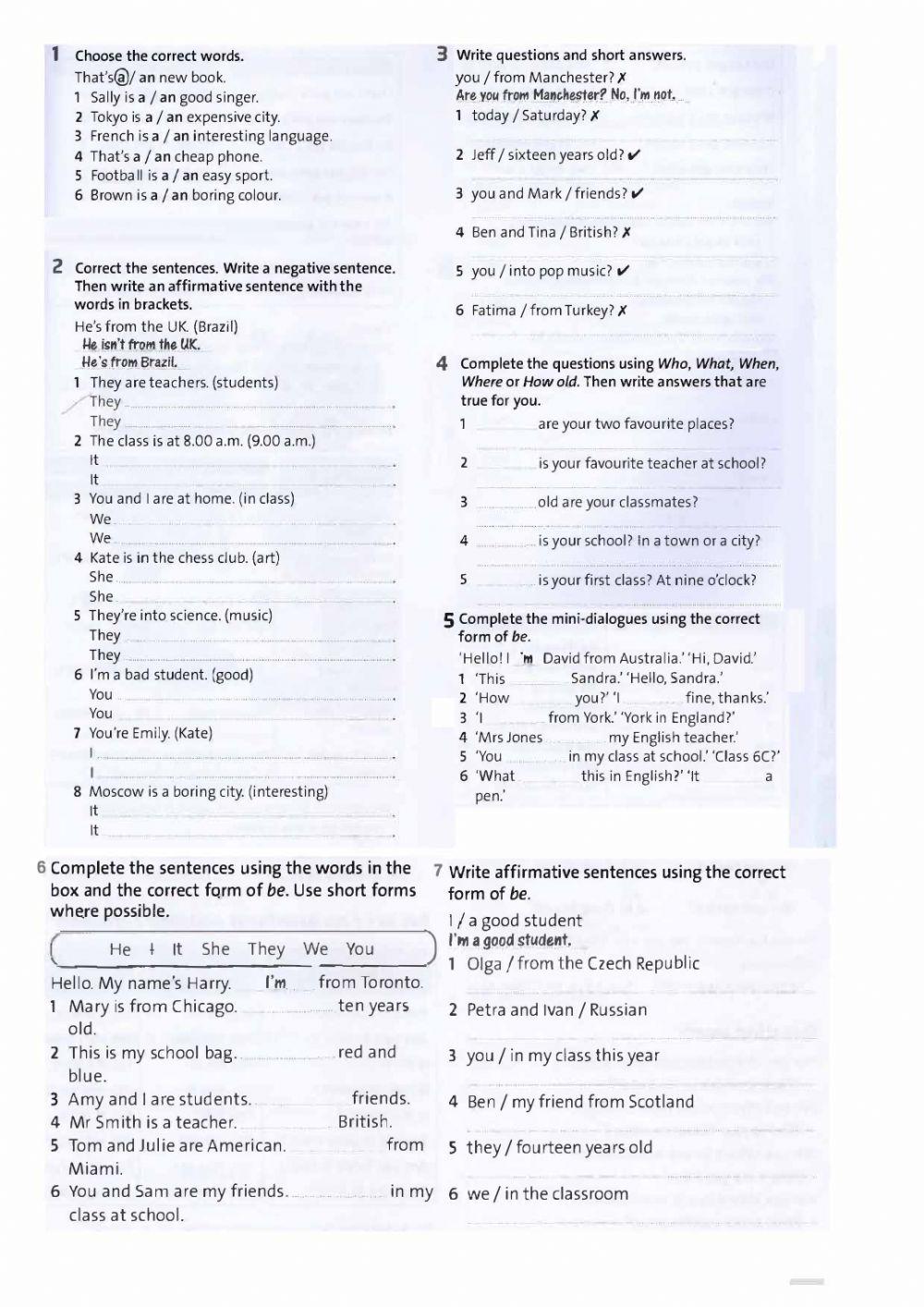 Verb to be and question words