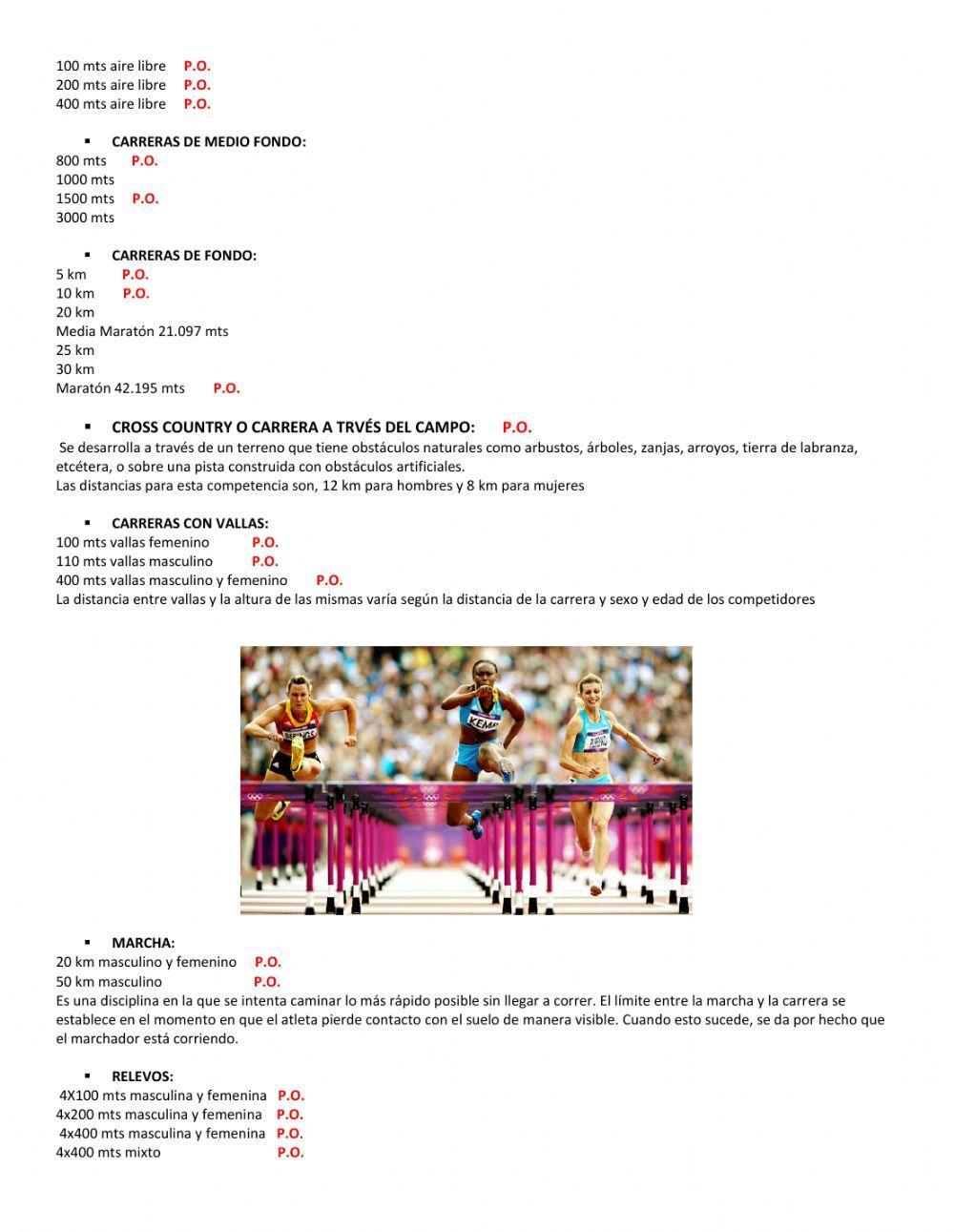 Trabajo Práctico de Atletismo