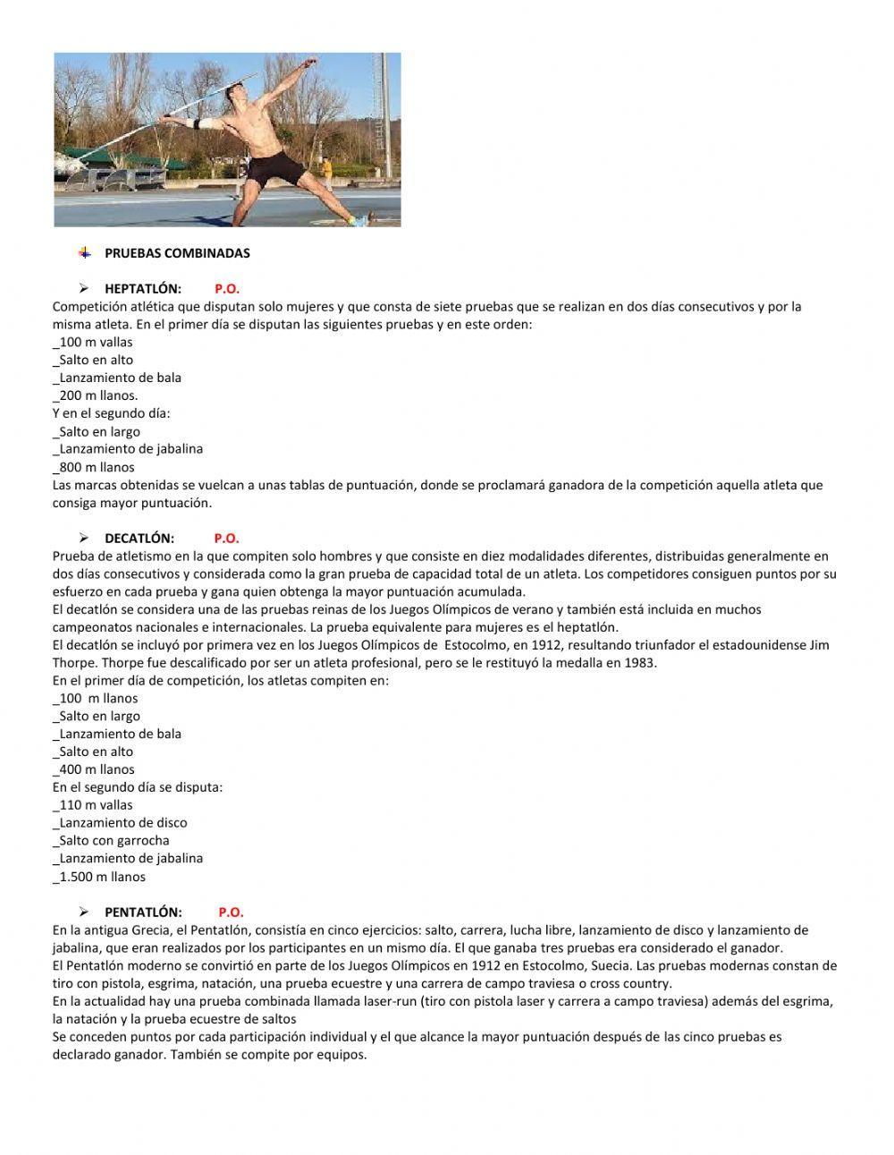 Trabajo Práctico de Atletismo