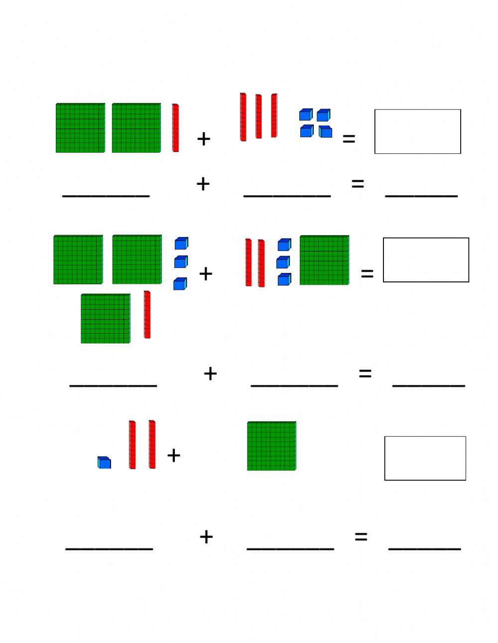 Sumas con bloques multibase