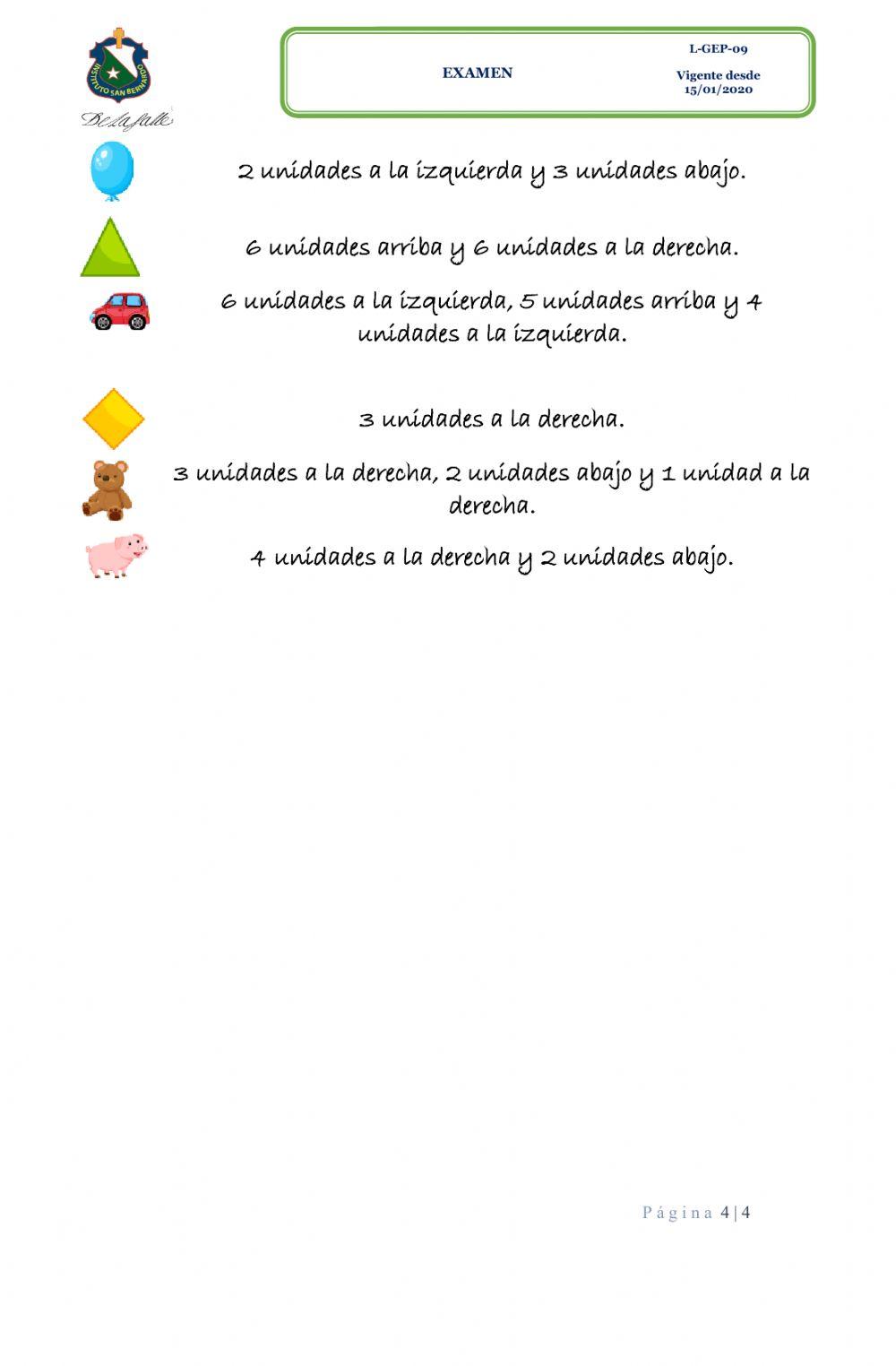 Examen final de geometría tercer periodo