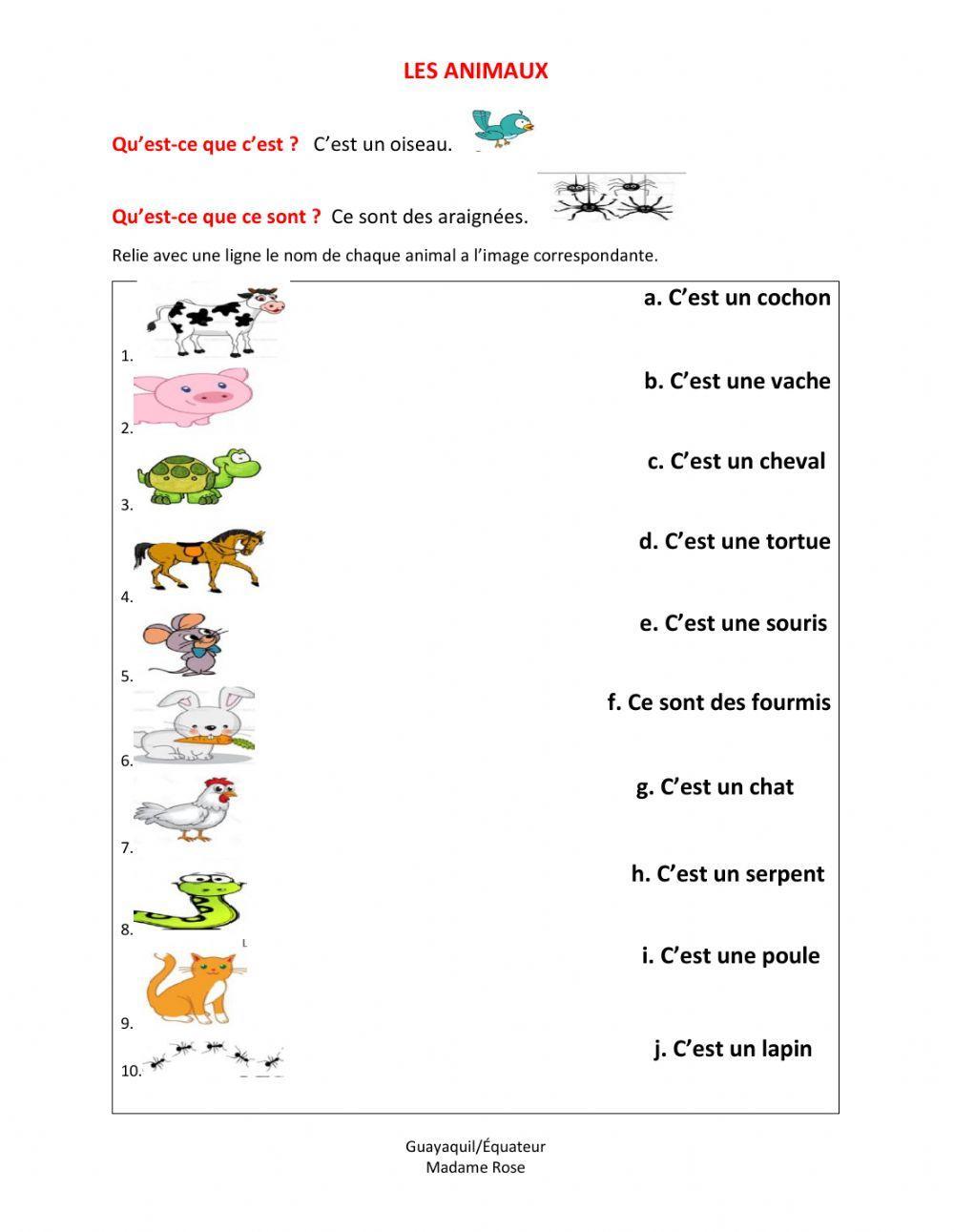Qu'est-ce que c'est? + les animaux