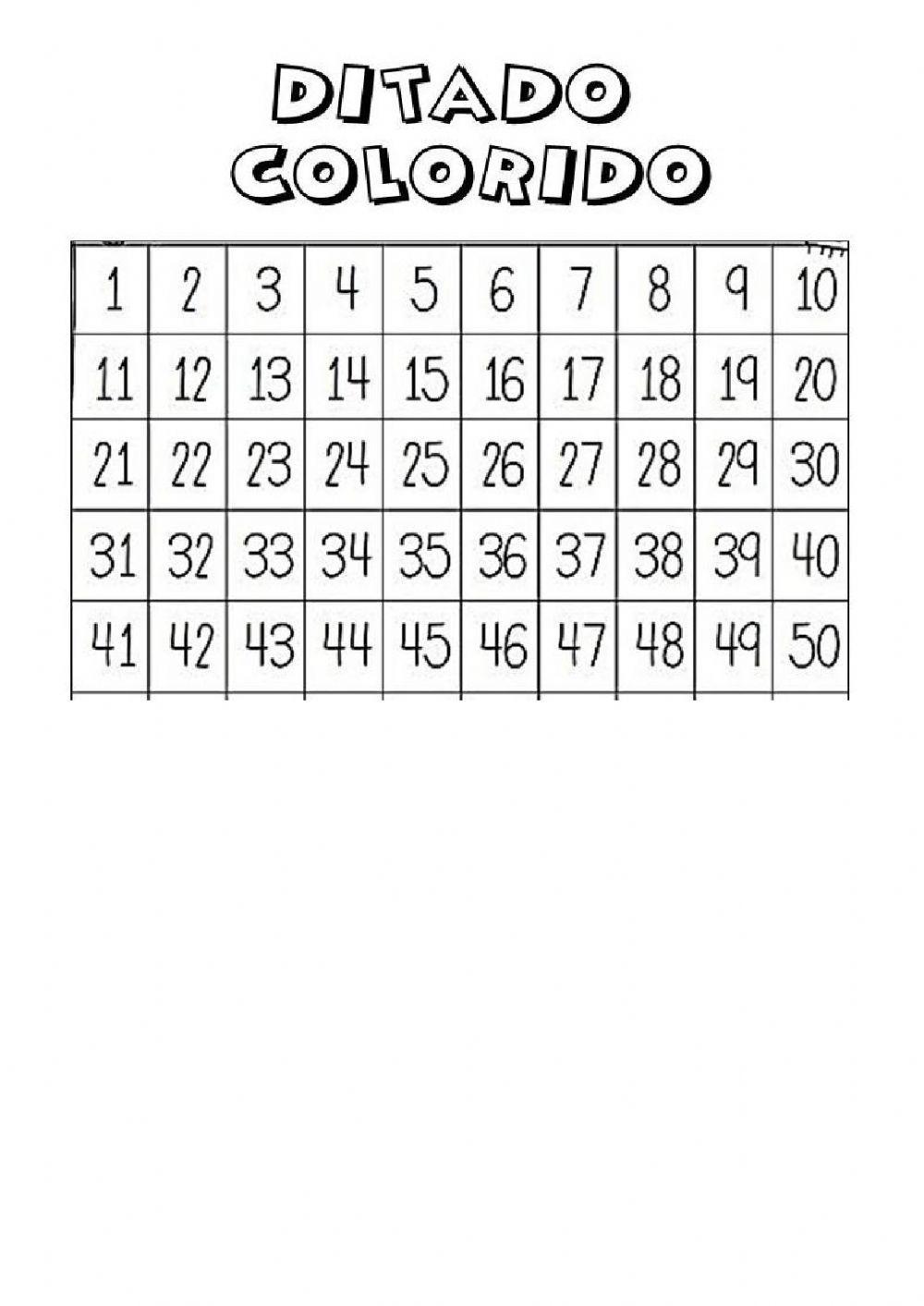 Dictado colorido hasta 50