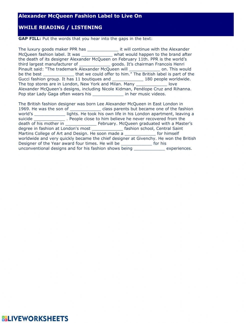 LISTENING UNIT 7 DESIGN