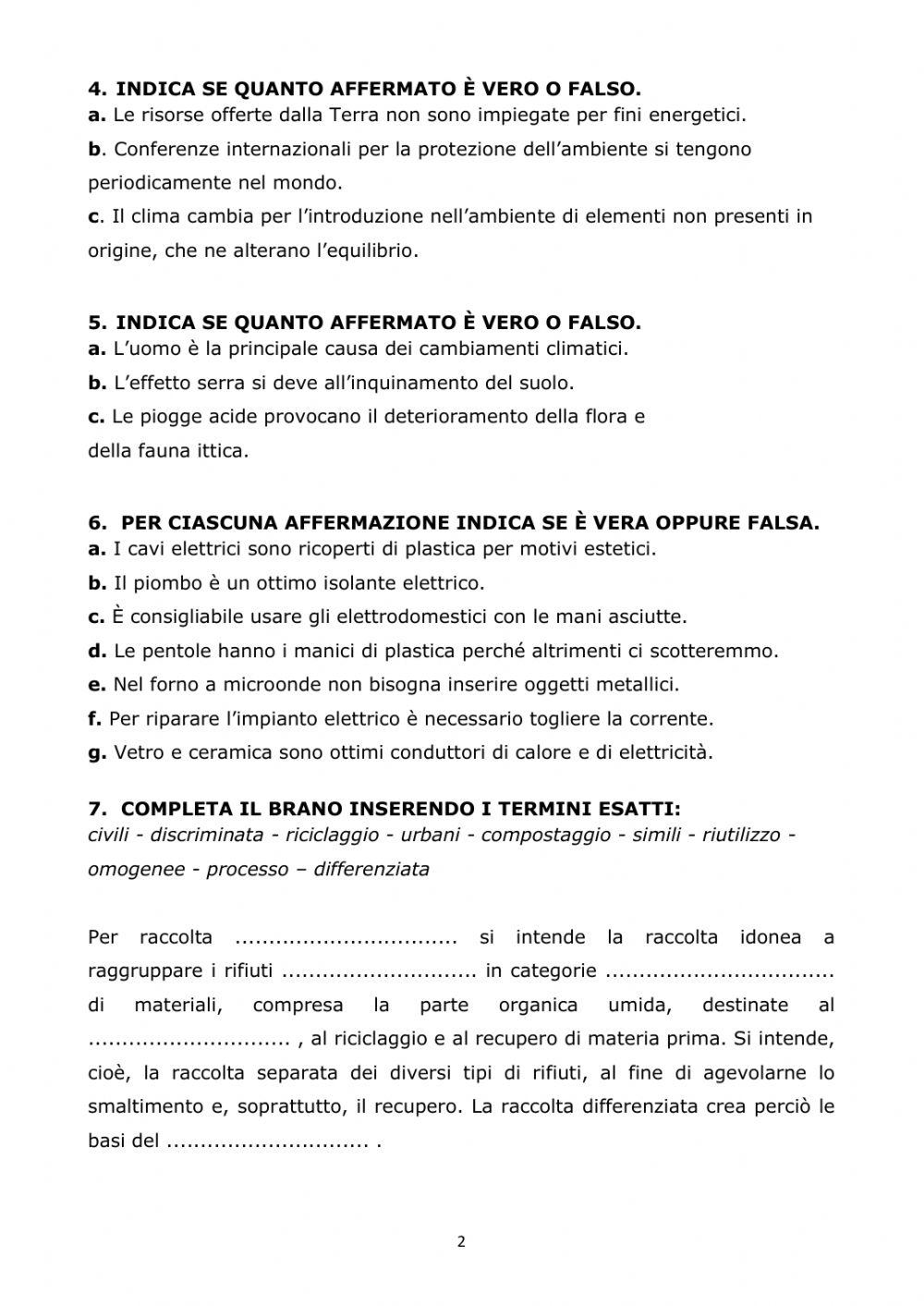 Tecnologia-test ingresso classi terze