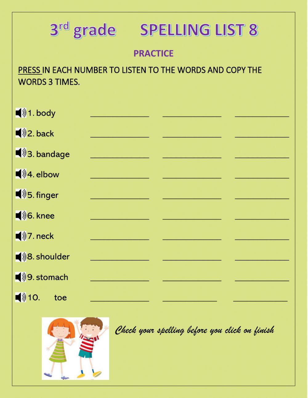 Spelling practice