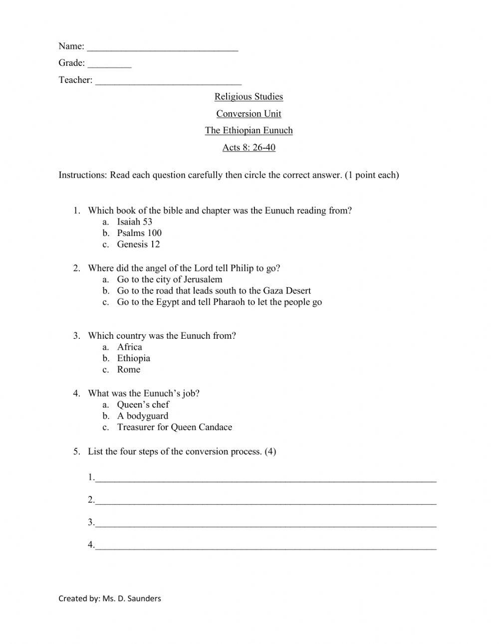 The Eunuch's Conversion