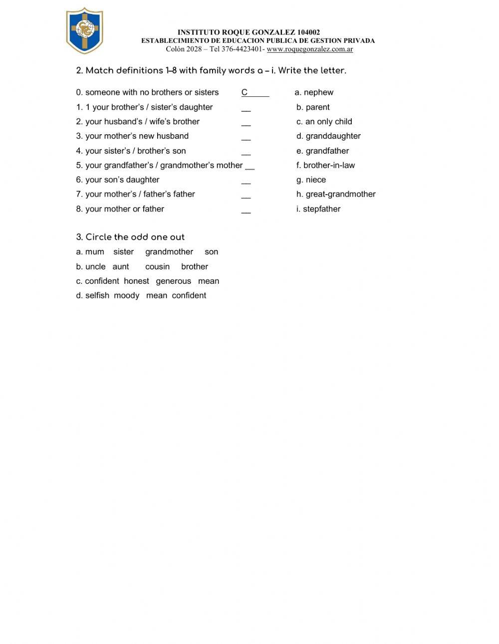 3° año - actividad 4 - primer trimestre