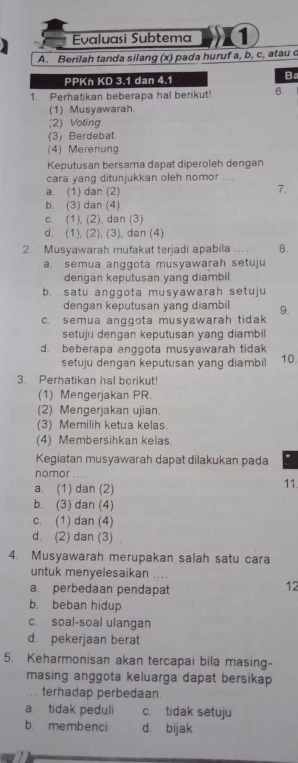 Tema 3 Subtema 1 Musyawarah