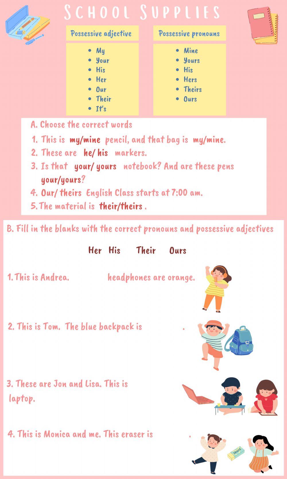 Possessive adjectives and pronouns