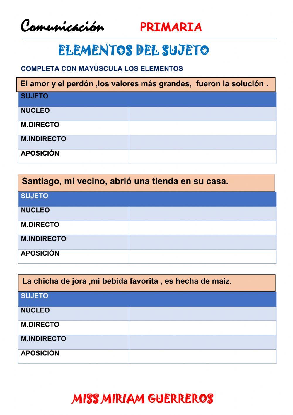 Elementos del sujeto