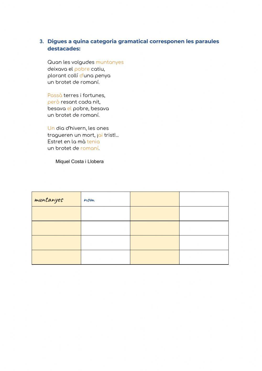 Categories gramaticals