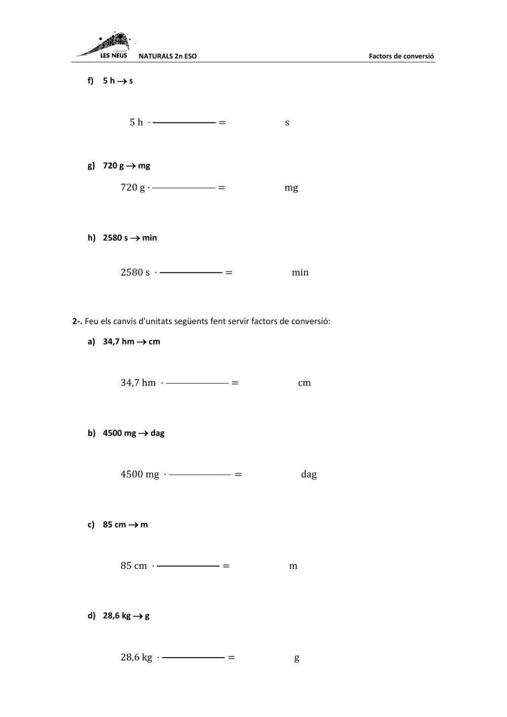 Factors de conversió
