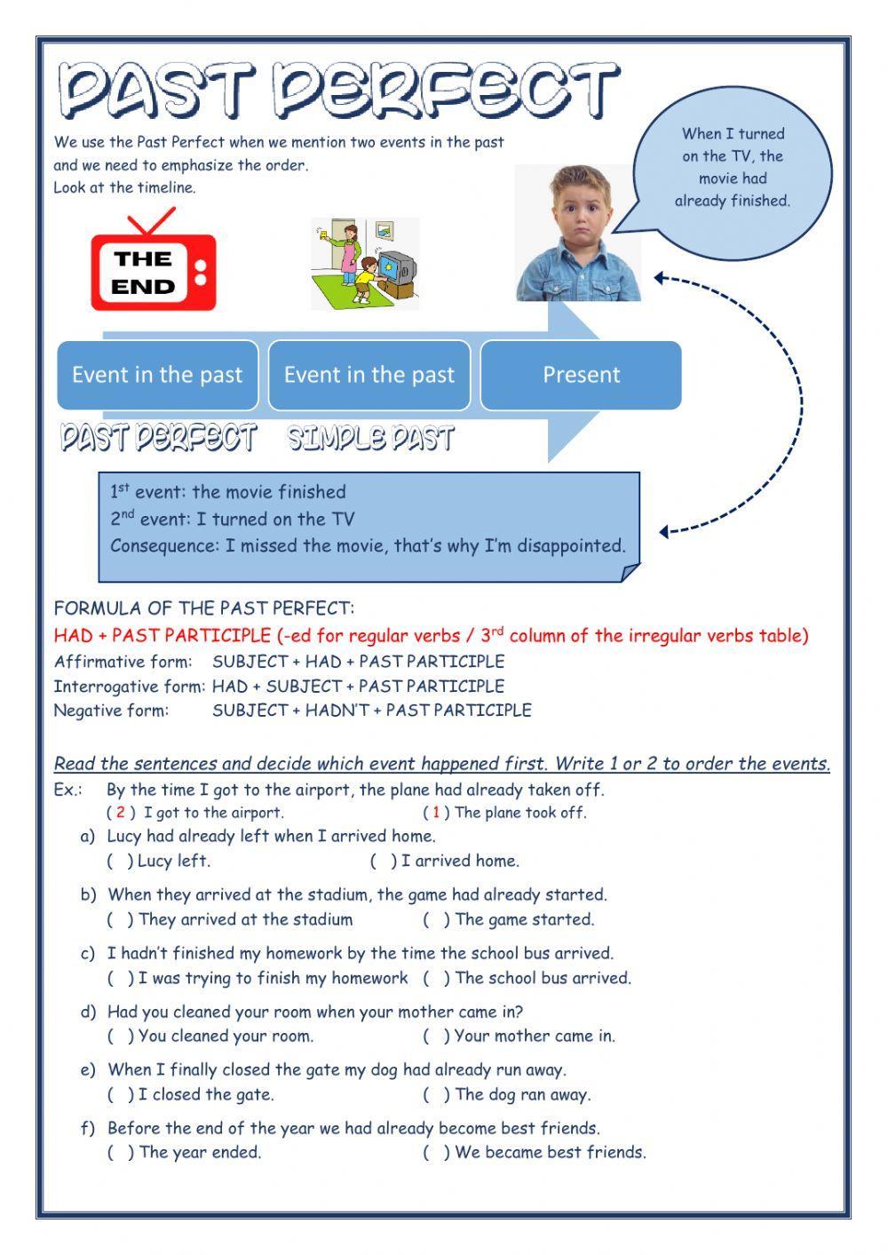 Introduction to the Past Perfect Introduction to the Past Perfect