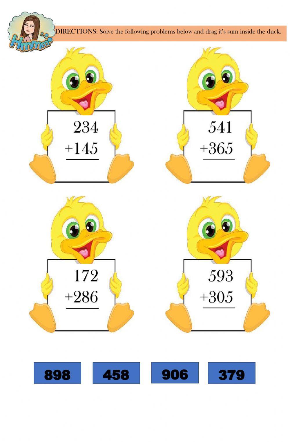 Adding 3 digit numbers