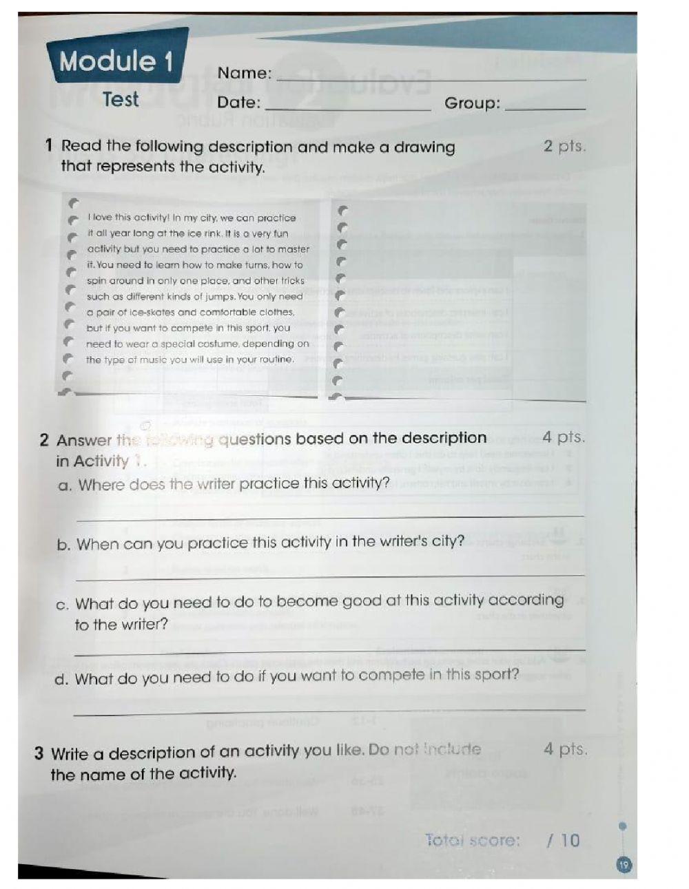 Module 1 - Test - Fourth grade worksheet | Live Worksheets