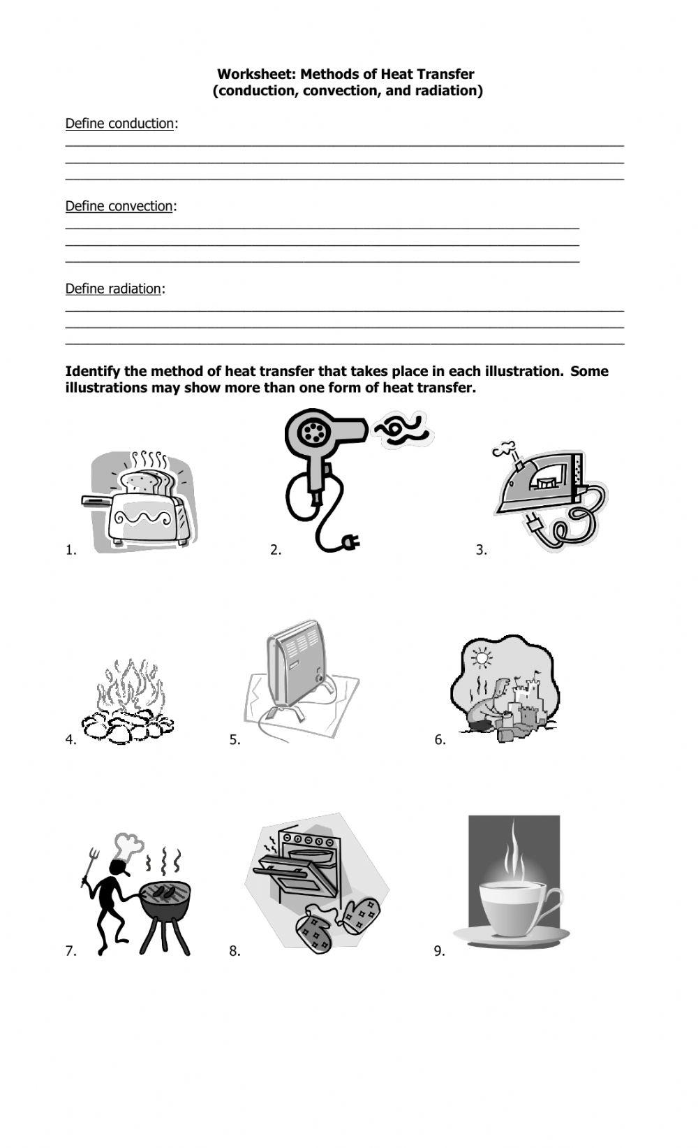 Energy transfer online exercise for live worksheets