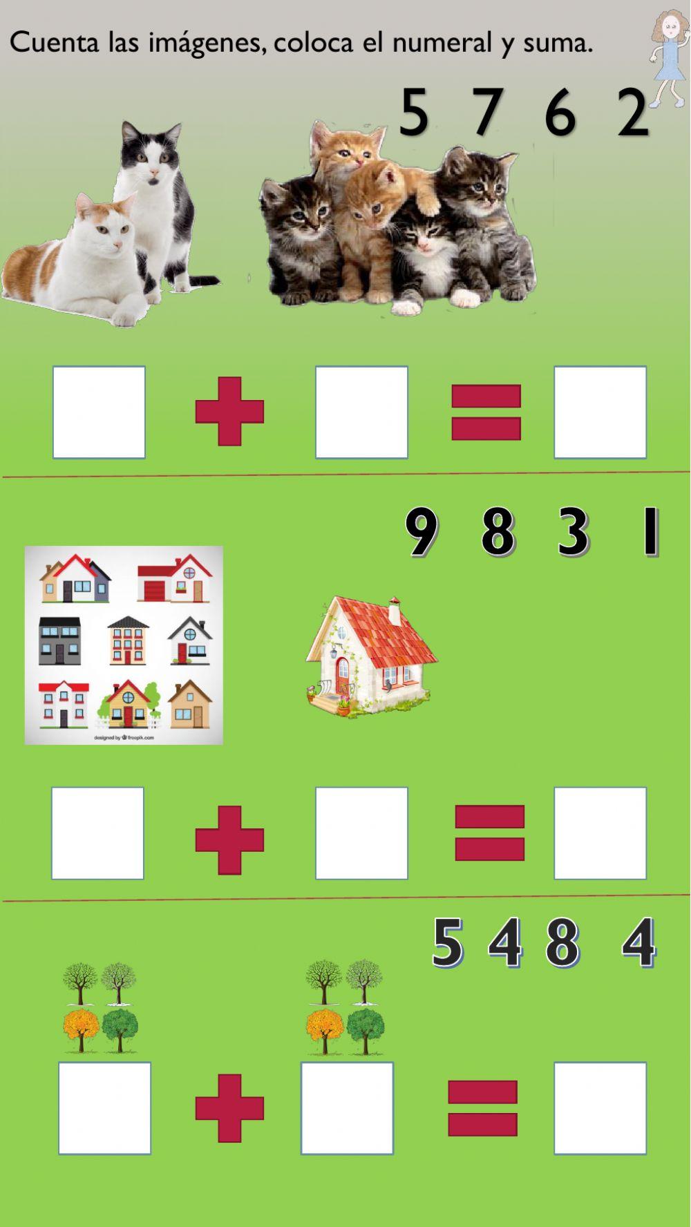 Cuenta las imágenes  y suma.