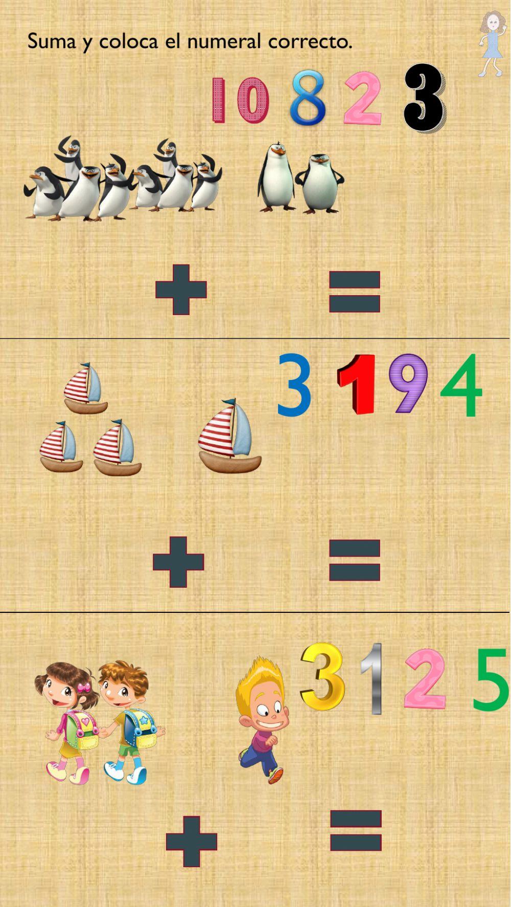 Cuenta las imágenes  y suma.