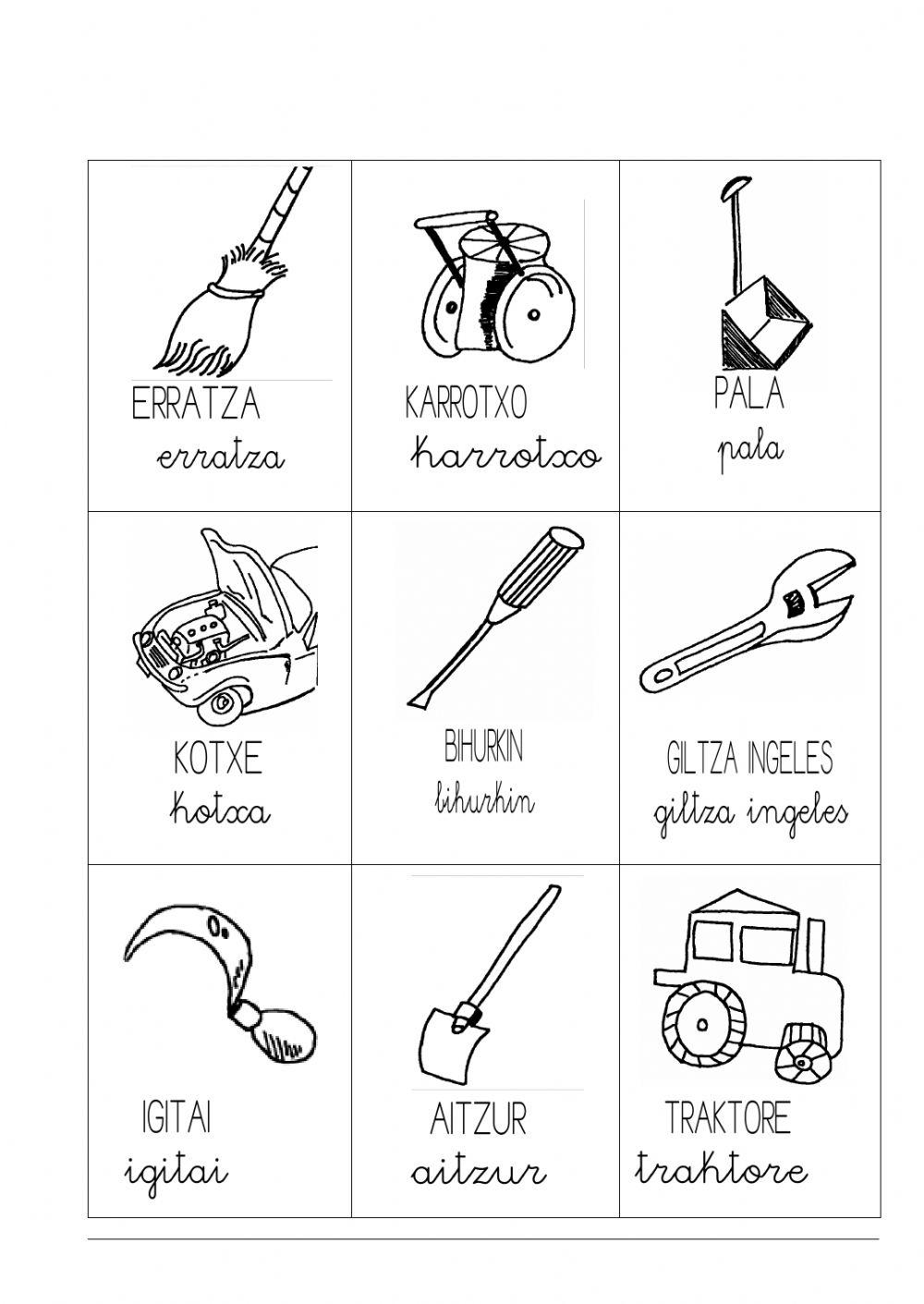 Lanbideak eta tresnak