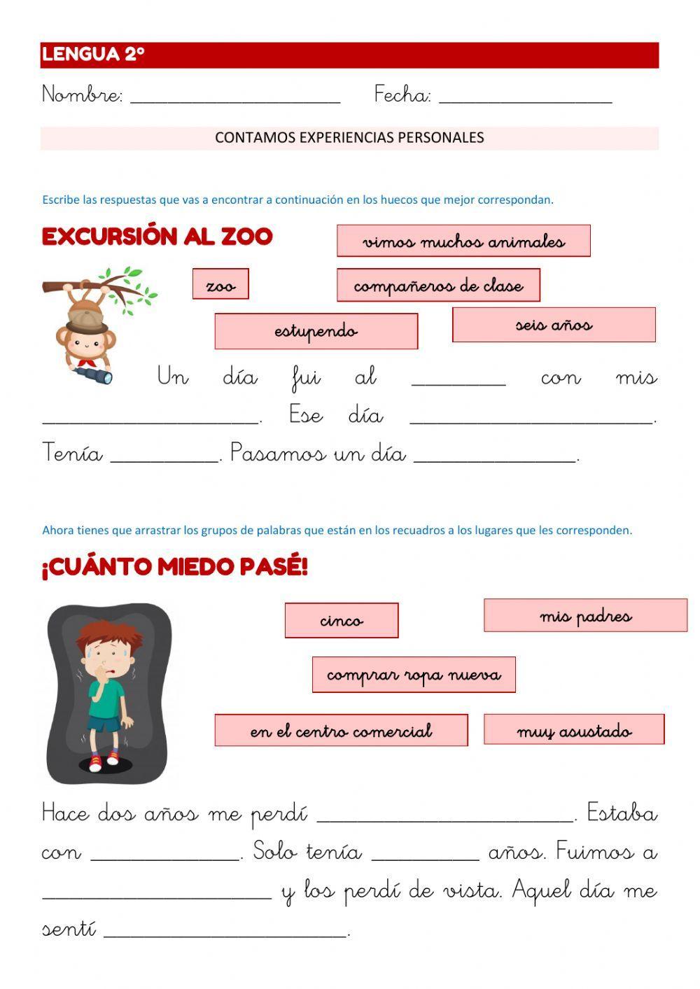 Contar experiencias personales 2º primaria